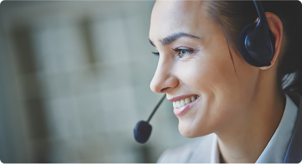 Woman speaking to the clients